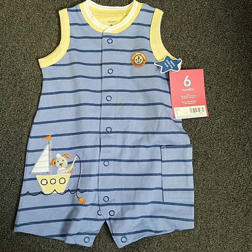 Baby boy summer romper size 6 mo.